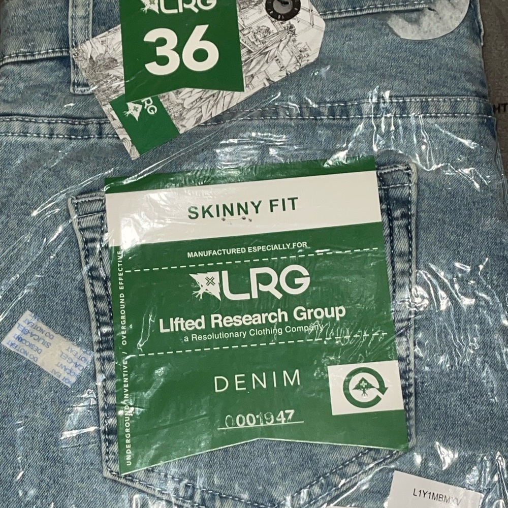 LRG Men's Skinny Fit Blue Denim Jeans Sz 36